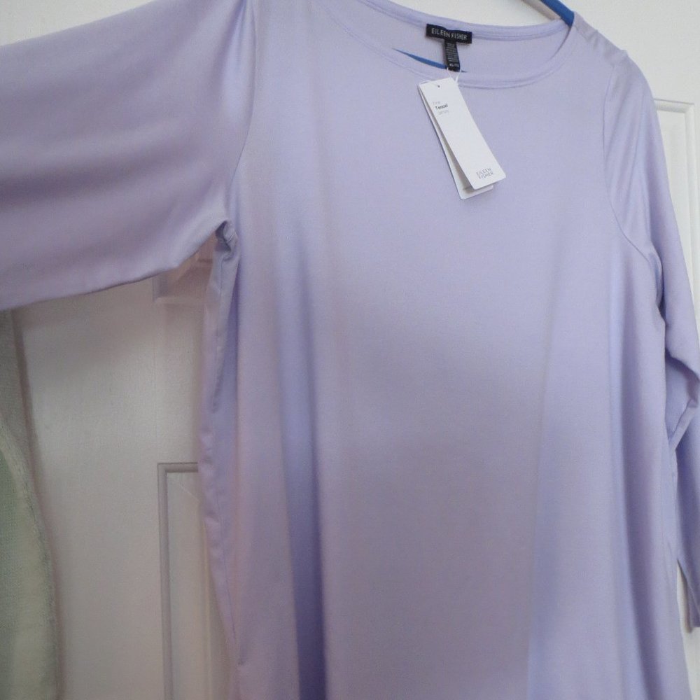 EILEEN FISHER tencel top TUNIC light lavender long sleeve quality XL NWT quality